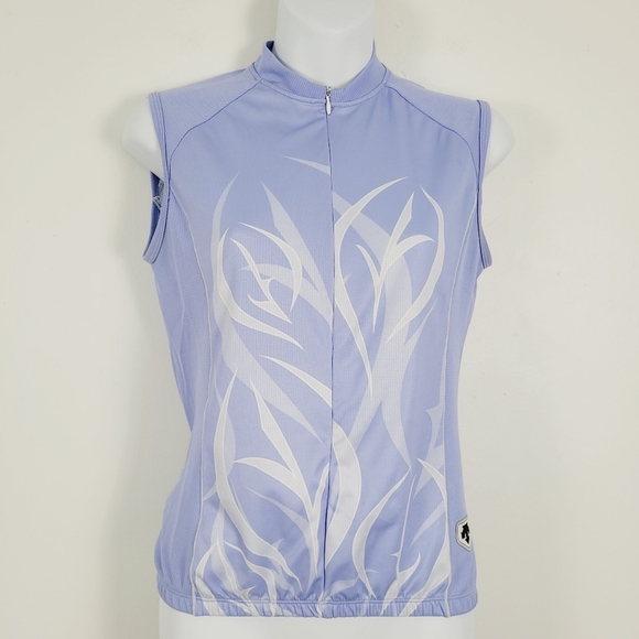 Descente Women's Quarter Zip Lavender and White Cycling Jersey Top l Medium - Picture 1 of 8